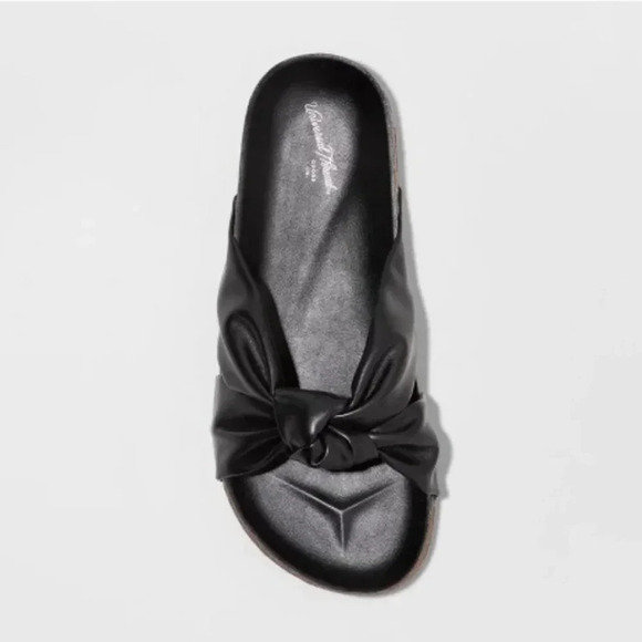 Universal Thread |Junie knotted Footbed Sandals | Size 7.5 | Black - Picture 2 of 4